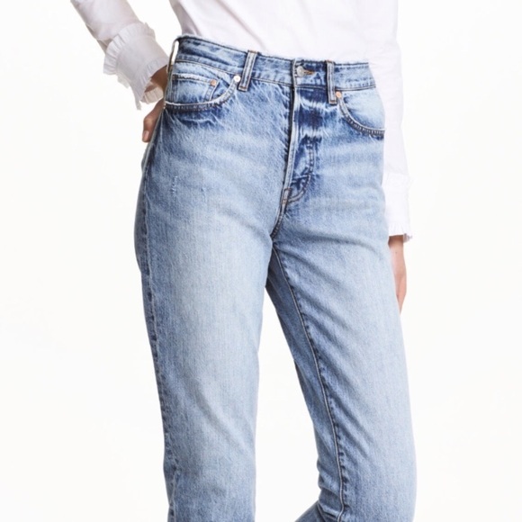 h&m high waisted straight leg jeans
